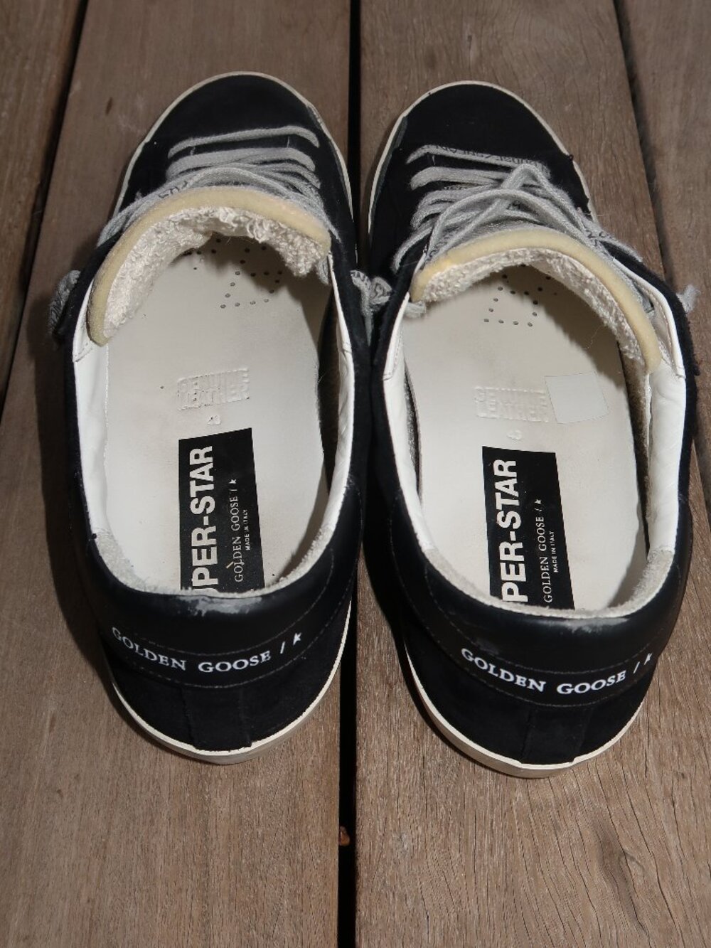 Men's Golden Goose Black Suede Super Star Sneakers US 10.5 / EU 43 - Picture 4 of 6